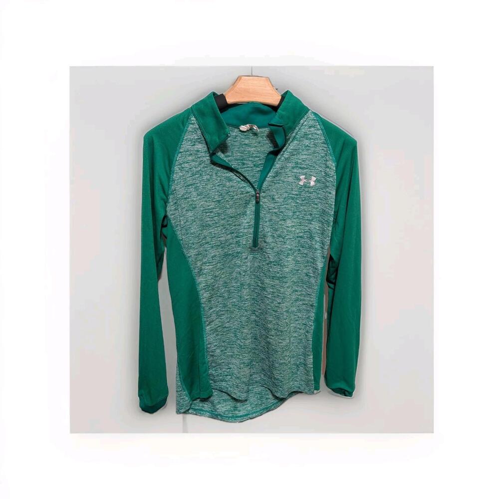 Under Armour Jacket Womens Medium M‎ Semi Fit All Season Thin Heather Aqua Green